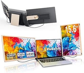 15.6'' Screen Extender Portable Laptop, 1080P DIY Portable Laptop Monitor Extender with 360° Rotation, Plug&Play Detachable Triple Monitor Laptops, Compatible with Mac,Wins, Android, Dex