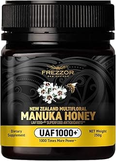 Premium New Zealand Raw Multifloral Manuka Honey with UAF1000+ Super Antioxidant, 230% More Bioactive, Best Support for Everyday Wellness, Antioxidant Superfood, 1 Jar (8.8oz/250g)