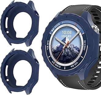 GIOPUEY Case Compatible with OnePlus Watch 3, [2 PACK] Soft TPU Silicone Protective Case Cover, Shock Resistant - Dark Blue