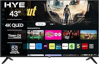 HYE TV - Smart TV, 43" Screen Size, 4K Resolution, QLED Technology, Samsung Tizen OS & Gaming Hub, Versatile Connectivity, Black, Perfect For Streaming, Gaming & Entertainment - 43QLEDS2008E