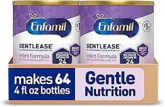 EnfamilGentlease Baby Formula, Clinically Proven to Reduce Fussiness, Crying, Gas & Spit-up in 24 hours, Brain-Building Omega-3 DHA & Choline, Baby Milk, 19.9 Oz Powder Can​ (Pack of 2)