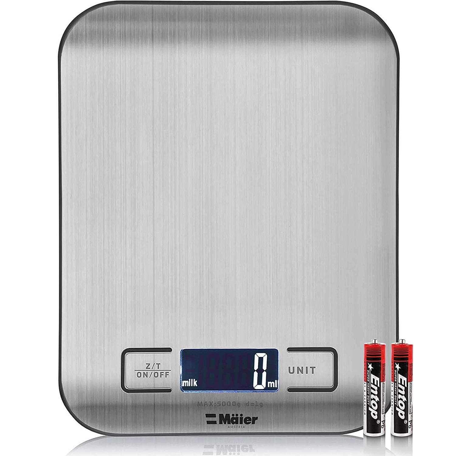 FORWHO Electronic Digital Kitchen Scale Tempered Glass Platform Multifunction Precise and Cooking Baking Food Scale 11lbs/5kg Capacity 0.05oz/ 1g (Black)