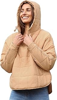 Women's Oversized Hooded Puffer Jacket Quilted Jackets for Women Lightweight Winter Warm Padded Hoodies Coat