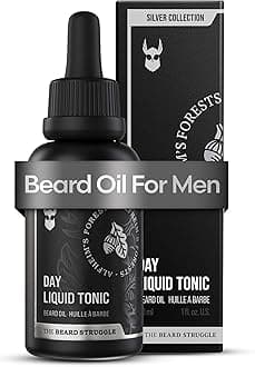 The Beard Struggle - Day Liquid Tonic Beard Oil - Silver Collection (Alfheim's Forests) - Beard Oil for Men - Moisturize, Softens Hair, Reduces Itch - Day Time Beard Growth Oil (30 ml)
