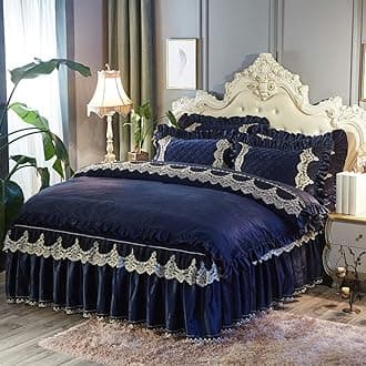 Warm Ruffled Luxury Bed decoration Pleated Base valance sheet Quilted fitted Bedspread Wrap around style With 18" drop-J King