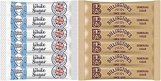 100 Silver Spoon White Sugar Sticks & 100 Billington's Brown Sugar Sticks