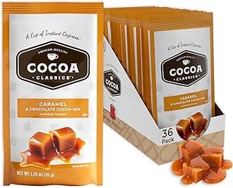 Cocoa Classics Caramel Cocoa Mix Hot Chocolate Made with Nonfat Milk Just Add Hot Water Make Hot or Iced Cocoa Gluten Free & Kosher Dairy Friendly 1.25oz Packets (Pack of 36)