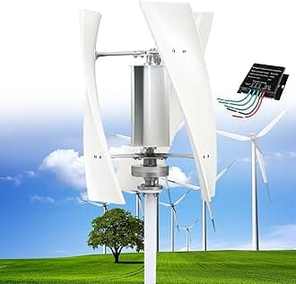 12000W No Noise Vertical Wind Turbine Generator,12V 24V 48V Magnetic Levitation Wind Turbine Residential Wind Turbine Kit with MPPT Controller, for Home Street Lighting,White-24V
