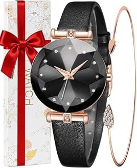 CIVO Ladies Watch Analogue Elegant Set Classic Dress Casual Wrist Watches for Woman Black