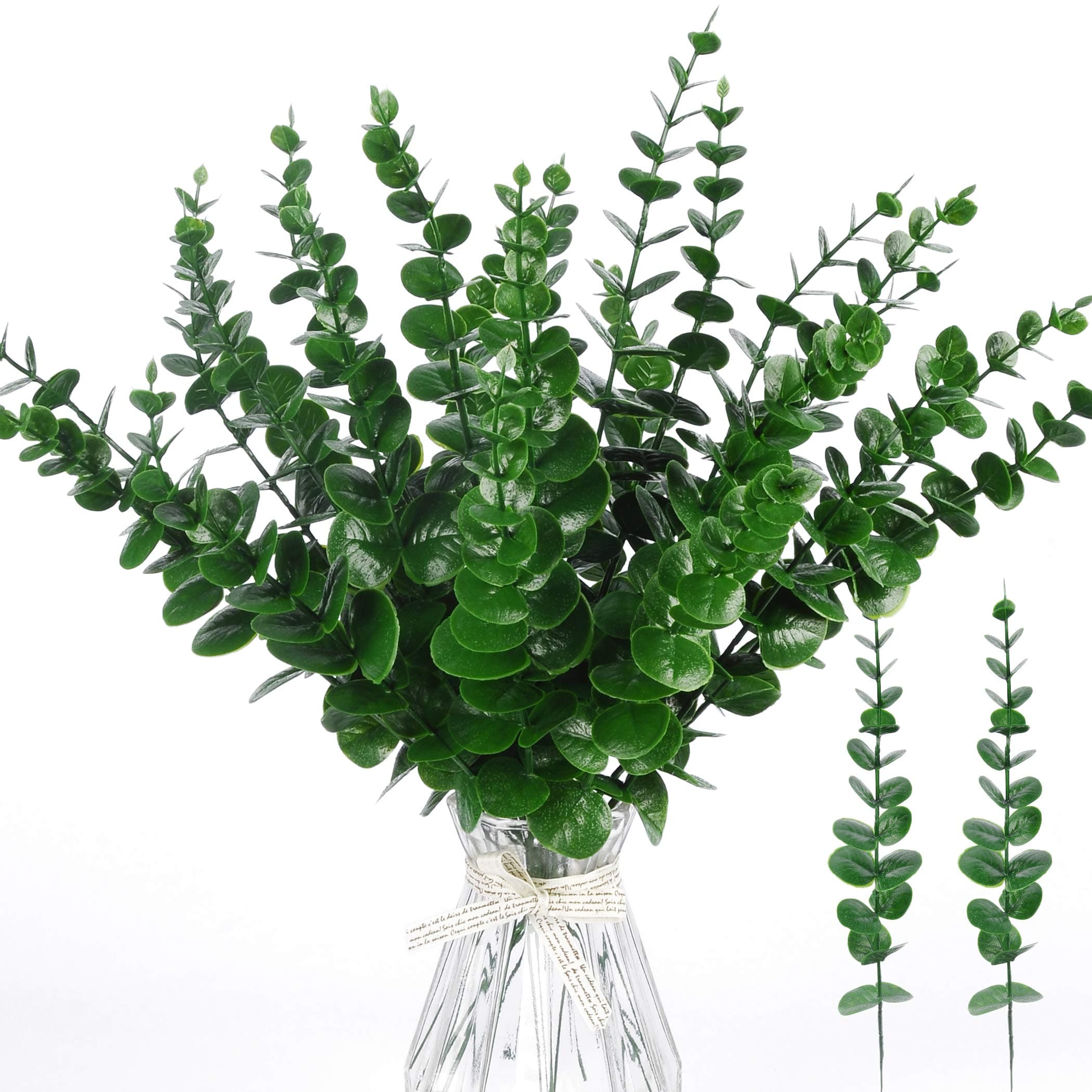 Miracliy 24 PCS Artificial Eucalyptus Stems