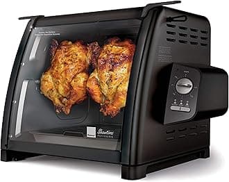 Ronco ST5500SBLK Series Rotisserie Oven, Countertop, 3 Cooking Functions: Rotisserie, Sear and No Heat Rotation, 12-Pound Capacity, Black