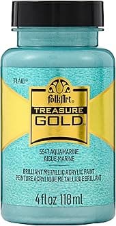 FolkArt Treasure Gold Brilliant Metallic Paint, 4 oz, Aquamarine