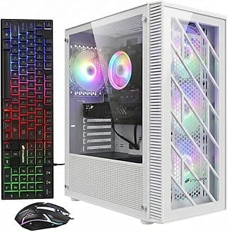 STGAubron Gaming PC Computer Desktop, GeForce GTX 1660 Super 6G, Intel Core i7 8th Gen up to 4.1GHz, 16G DDR4, 1T SSD, WiFi 6 & BT 5.2, RGB Fan x4, Windows 11 Home