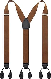 'Timiot Y Back Button 1.4'' Suspenders for Men with Stylish Leather Button Ends Long Lasting Stretch Ultimate Fashion'