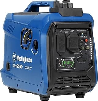 Westinghouse 2550 Peak Watt Super Quiet & Lightweight Portable Inverter Generator, RV Ready 30A Outlet, Gas Powered, Parallel Capable, Long Run Time,Blue