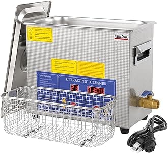 Kendal Commercial Grade 180watts 6L Ultrasonic Cleaner 40kHz with Digital Timer&Heater Cleaning Machine, for Watch Instruments Industrial Parts Excellent Cleaner Solution