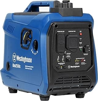 Westinghouse 2550 Peak Watt Super Quiet & Lightweight Portable Inverter Generator, RV Ready 30A Outlet, Gas Powered, CO Sensor, Parallel Capable, Long Run Time,Blue