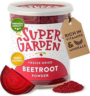 Super Garden Freeze Dried Beetroot Powder - Pure Natural Supplement Rich in Vitamins & Minerals - Vegan-Friendly Superfood for Smoothies, Baking & Cooking - No Additives or Preservatives - 160g