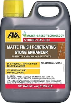 FILA Surface Care Solutions, STONEPLUS ECO, Stone Sealer and Color Enhancer, Water Based Paver Sealer, Ideal for All Natural Stone Like Travertine, Granite and Slate; Outdoor Enhancing Sealer, 1Qt
