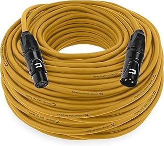 Balanced XLR Cable Male to Female - 150 Feet Yellow - Pro 3-Pin Microphone Connector for Powered Speakers, Audio Interface or Mixer for Live Performance & Recording