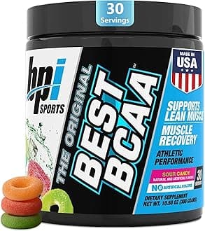 Best BCAA - BCAA Powder - Branched Chain Amino Acids - Muscle Recovery - Muscle Protein Synthesis - Lean Muscle - Improved Performance – Hydration – Sour Candy - 35 Servings - 12.34 oz.