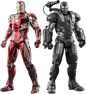 Set 2 PackIronman Action Figure Ultimate Toys,7 inch War Machine MK1 & Mark 46 with Lots of Accessories Collectible Statue Playset(WM1 & MK46)