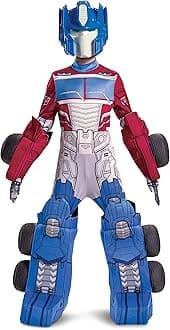 Optimus Prime Costume, Official Converting Transformer Costumes for Boys, Convertible Character Suit, Kids Size Large (10-12)