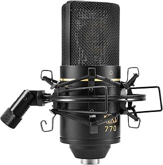 MXL MXL-770 Small Diaphragm Condenser Microphone, Black, 8.00 x 4.00 x 12.00 inches