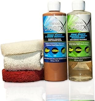 Venco Clear X Glass Polish & Protector - 16oz Kit for Removing Rust, Burnt-In Stains, Water Spots - Protects & Repels Water, Snow - Ideal for Yachts, Cars, Home Windows, RVs & More - Made in USA