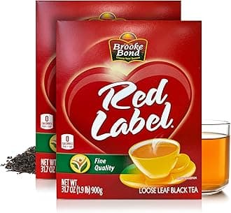 - Red Label Tea | Premium Brooke Bond | Loose Tea | Authentic Indian Black Tea | Rich & Aromatic | Strong Flavor | Compatible for Everyday Use | 900 Grams (Pack of 2)