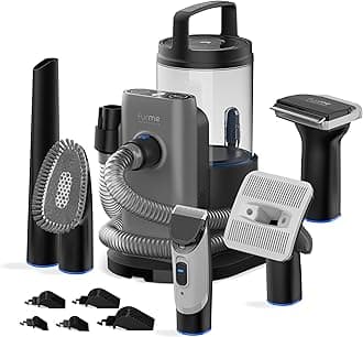 FURME Professional Plus Pet Grooming Vacuum Kit - Cat & Dog Grooming Kit for Easy Pet Care at Home, Quiet & Safe Dog Hair Remover Machine with Brush, Clipper, Shedding & Cleaner Tools & 2L Canister