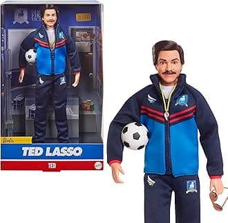 Signature Fashion Doll, Ted Lasso Wearing Blue Tracksuit with AFC Richmond Logo, Collectible in Displayable Packaging
