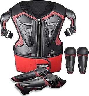 Kids Motorcycle Armor Suit Dirt Bike Gear Chest Protector Motocross for Kids Dirt Bike Chest Protective Gear with Elbow Knee Pads Guards for Cycling