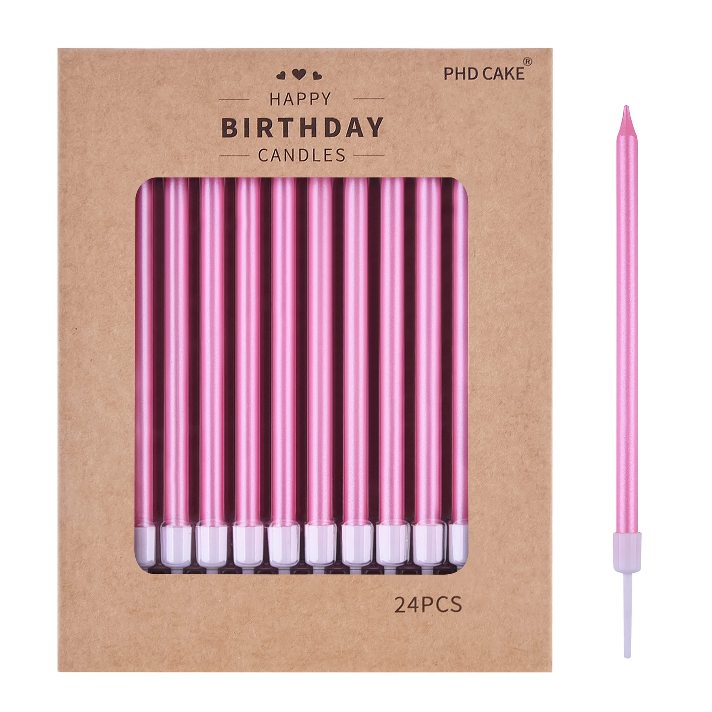 Pink 24-Count Cake Candles