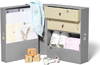 Savor | Baby Keepsake Organizer Box | The Original Fabric Acid-Free Modern Minimalist Gender-neutral Memory Box with Labels | For Pregnancy, Mother’s Day, Baby Shower, New Baby Girl Baby Boy Gifting