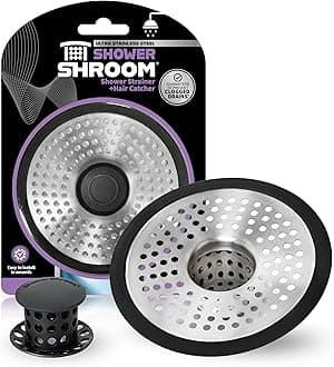 ShowerShroom SHSULT755 Ultra Revolutionary Shower Hair Catcher Drain Protector, No Size, Stainless