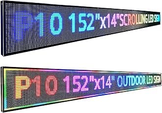 Led Signs Programmable Scrolling , Open Neon Signs, Digital Electronic Display Message Board,Outdoor Waterproof, Customed Commercial Banner for Business Store Restaurant Window Advertising Public , P10 152’’x14’’