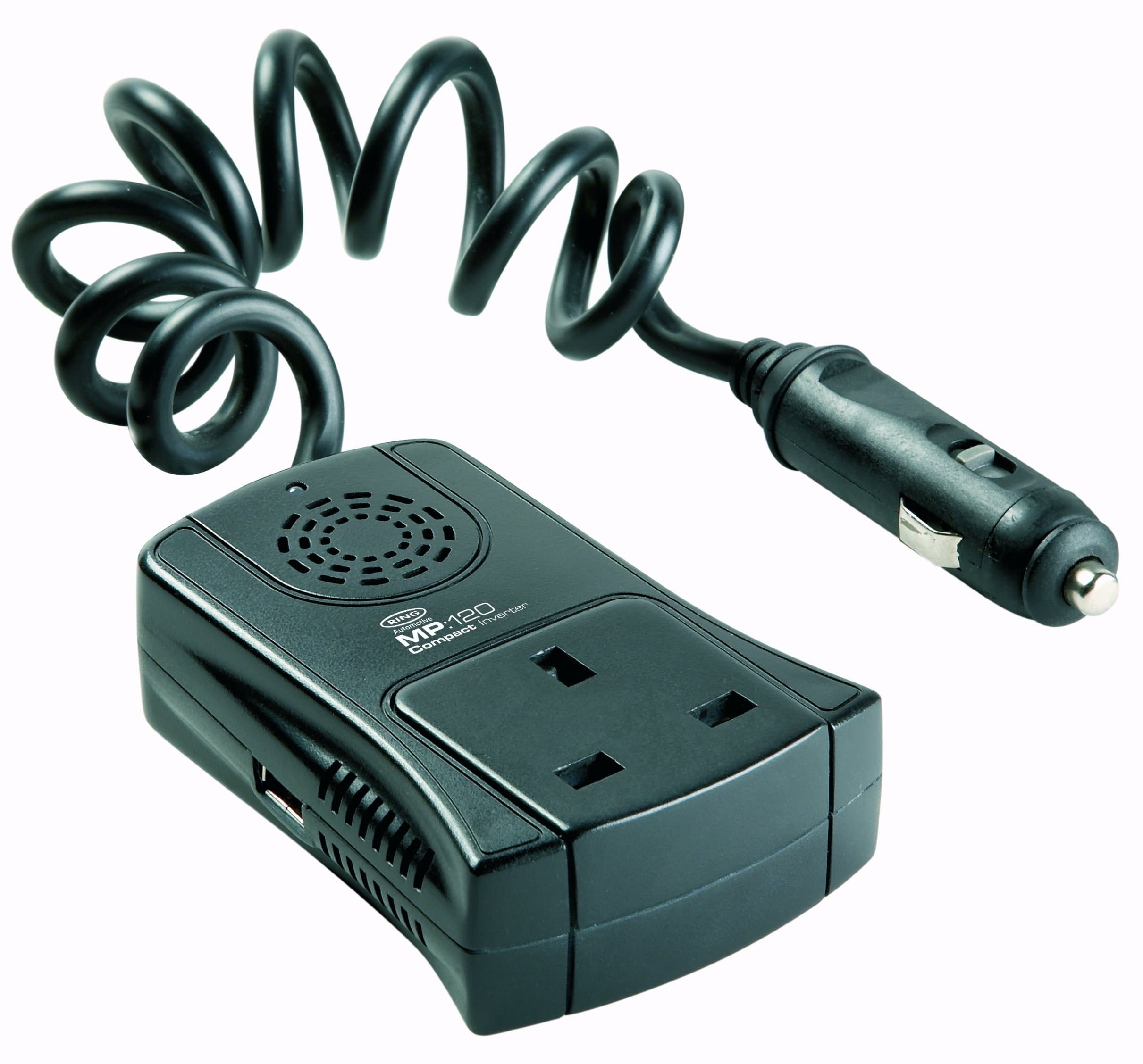 RING Compact Inverter With USB Socket: Converts 12V DC to 230V AC Power