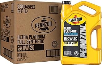 Pennzoil Ultra Platinum Full Synthetic 0W-20 Motor Oil, 5 Quart (3 Pack)