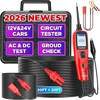 Autel Circuit Tester 2026, PowerScan PS100 Automotive Circuit Tester, 12-24V Electrical Short Open Breaker Circuit Finder, Digital Multimeter/Relay & Diode Resistance Tool Kit, 20FT Extra Cord