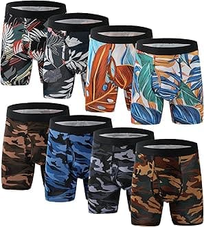 Men's Underwear Boxer Briefs Bamboo Viscose Trunks Soft Comfortable Multipack