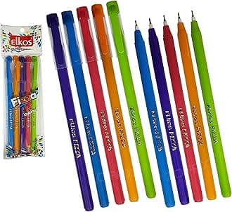 ELKOS BLUE Ballpoint Pens, 0.7mm Fine Point, Pack of 20, Fizza Ball Pens, Smooth Writing, Perfect School Office Home Pens, ZOFAX Black Ball Pen