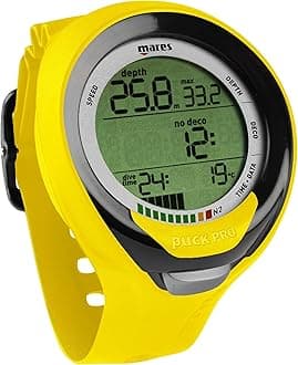 Puck Pro+ Wrist Dive Computer | Ultra Flat Design Watch-Style One Button Control Underwater Scuba Diving Computer, Yellow/Black