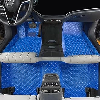 Custom car Floor mat is Compatible for Mercedes-Benz，to All Models for Benz (2000-2025) C260/C200/S500/ A260/ B200，Luxurious ‌All-Weather car Floor MATS. (Blue Rice.)