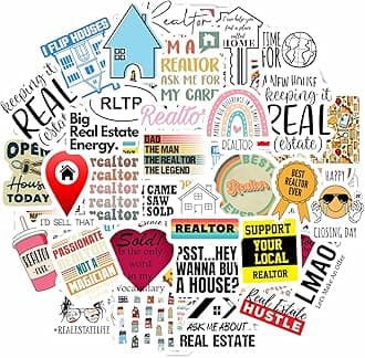 BulbaCraft100 Pcs Funny Realtor Stickers, Real Estate Stickers, Funny Realtor Gifts for Women Agent, Real Estate Agent Presents, Gifts for Women & Men
