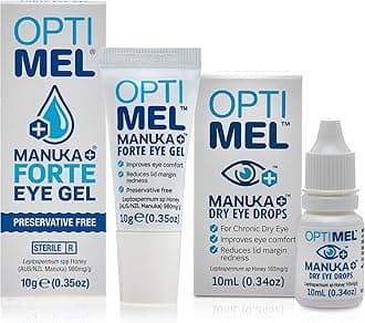 Manuka Honey Eye Drops & Eyelid Gel Pack - Dry Eye Treatment & Relief - Blepharitis, Corneal