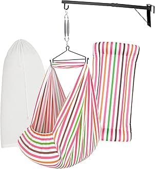 Baby Set | Pure Cotton Cloth, Removable Pad, Mosquito Net, Spring, and Triangle Hanger, Window Hanger | FS-Line Pink