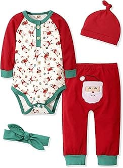 Baby Girl Boy Christmas Outfit My First Christmas Baby Boy Infant New Year 4 Pcs Set