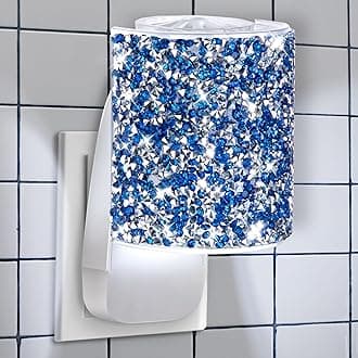 Wall Fragrance Plug in with Night Light, Compatible with Bath & Body Works WallFlower Fragrance, Wall Plug Essential Oil Diffuser with Nightlight for Home, Office, Round Rhinestone (Royal Blue)