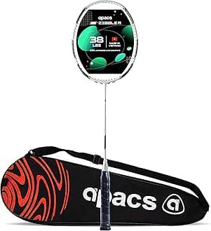 Z-Ziggler (Unstrung, 38 LBS Max Tension) 6.4mm Slim Shaft | Made in Vietnam | 100% Japanese Graphite Badminton Racket with Free Full Cover | G2-4 1/8 inches (White)